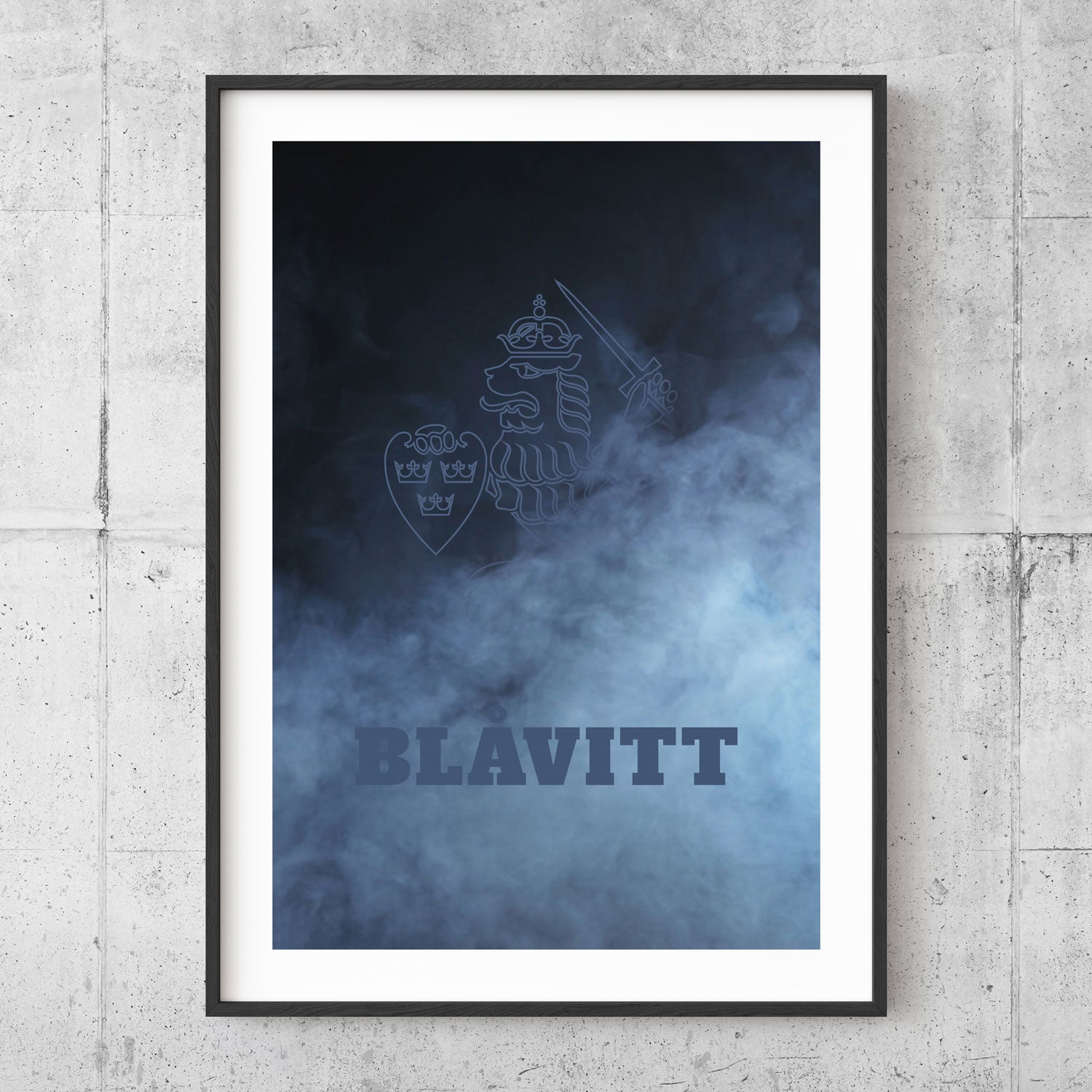 Blåvitt poster
