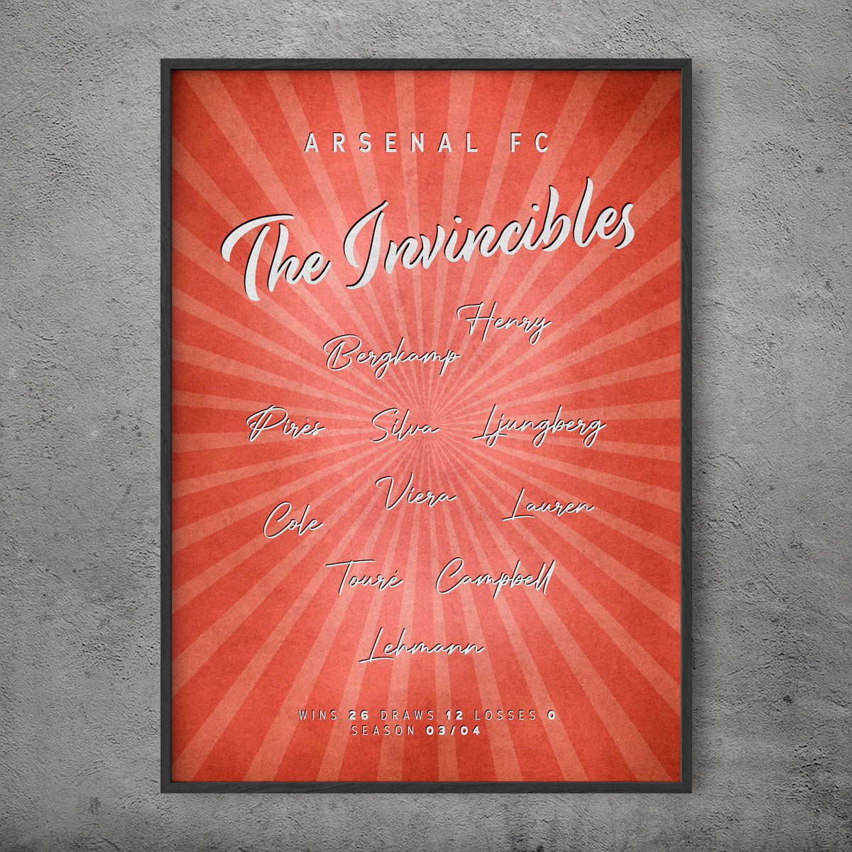 The Invincibles – Arsenal FC Poster Retro