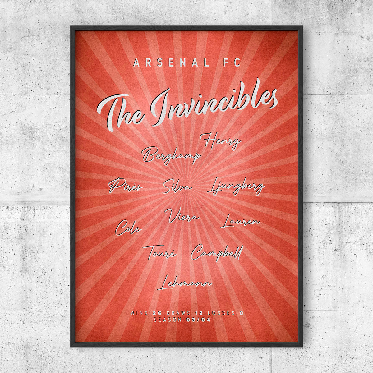 The Invincibles – Arsenal FC Poster Retro