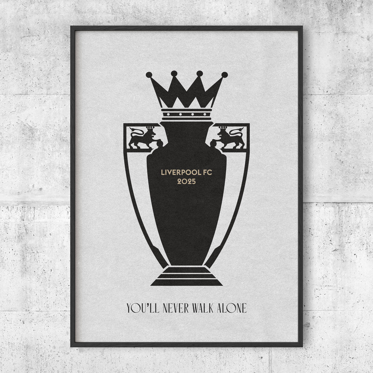 Liverpool FC 2025 Champions Poster (Svart/Guld)