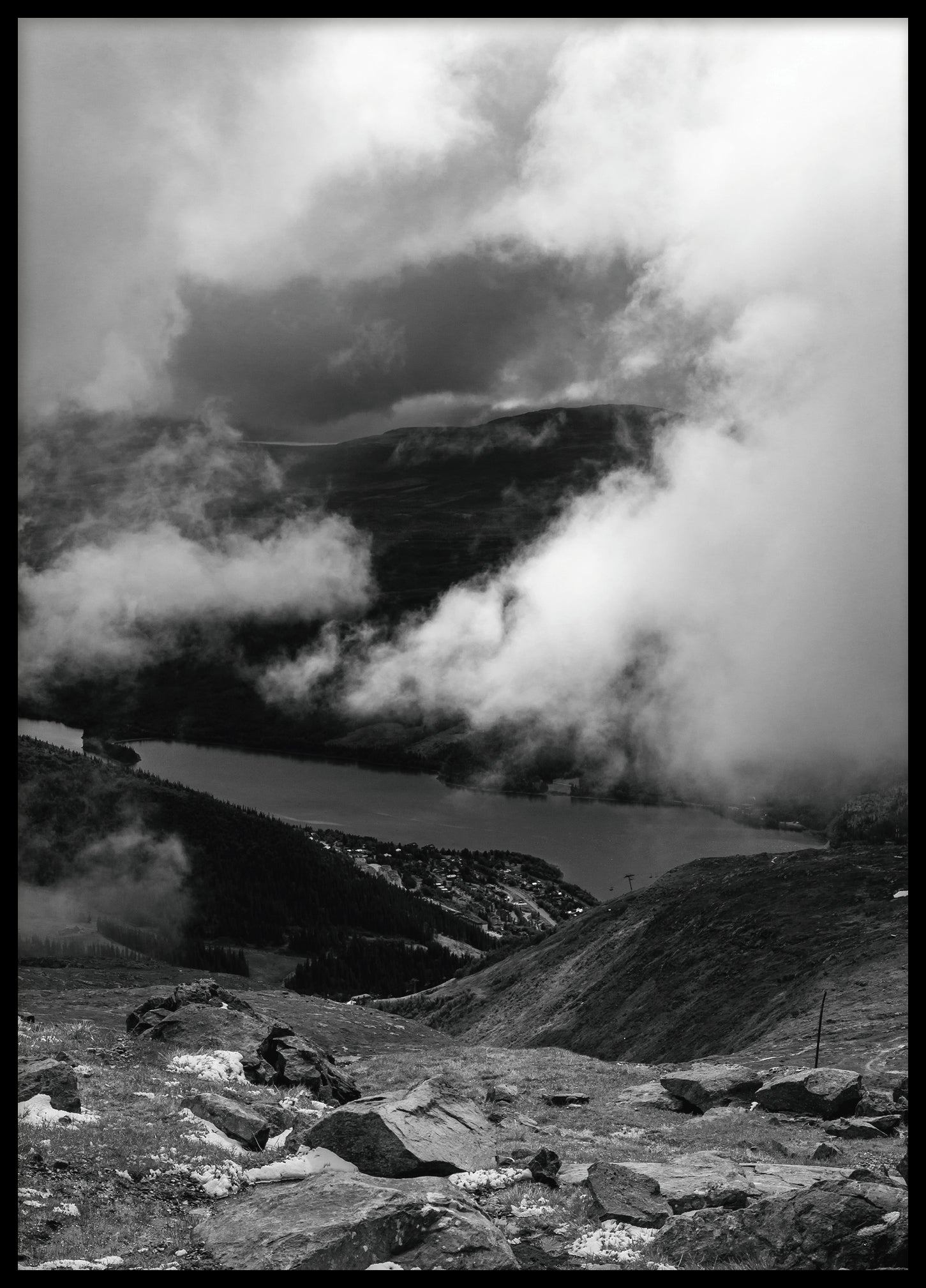 Åre in the clouds BW